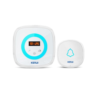 Kerui M526 Time Display Doorbell with F52 Push Button, Operating at over 500 Feet with Time Display, 58 Chimes, 4 Volume Levels, 4 Working Modes, 1 Plugin Receiver & 1 Push Button