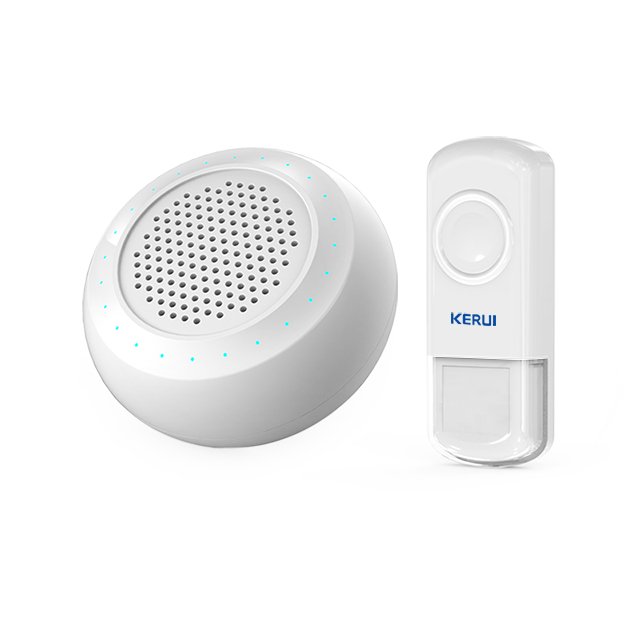 Kerui M523 Wireless Doorbell with F54 Push Button, Operating at over 500 Feet with 32 Chimes, 4 Volume Levels, LED Indicator, 1 Plugin Receiver & 1 Push Button