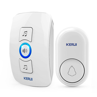 Kerui M656 Wireless Doorbell with F56 Push Button, Operating at over 650 Feet with 32 Chimes, 4 Volume Levels, 3 Working Modes, 1 Plugin Receiver & 1 Push Button